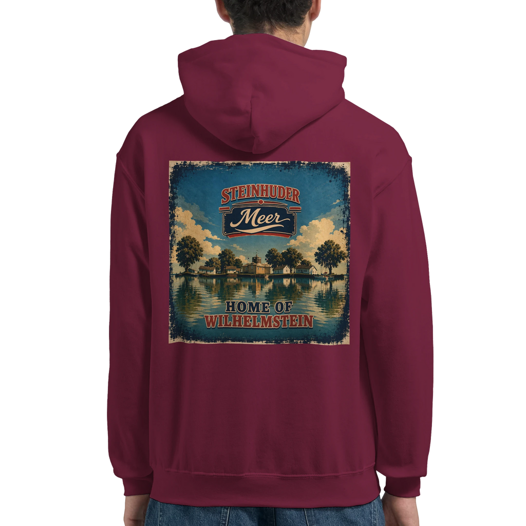 Hoodie in Aschgrau mit Motiv „Insel Wilhelmstein“