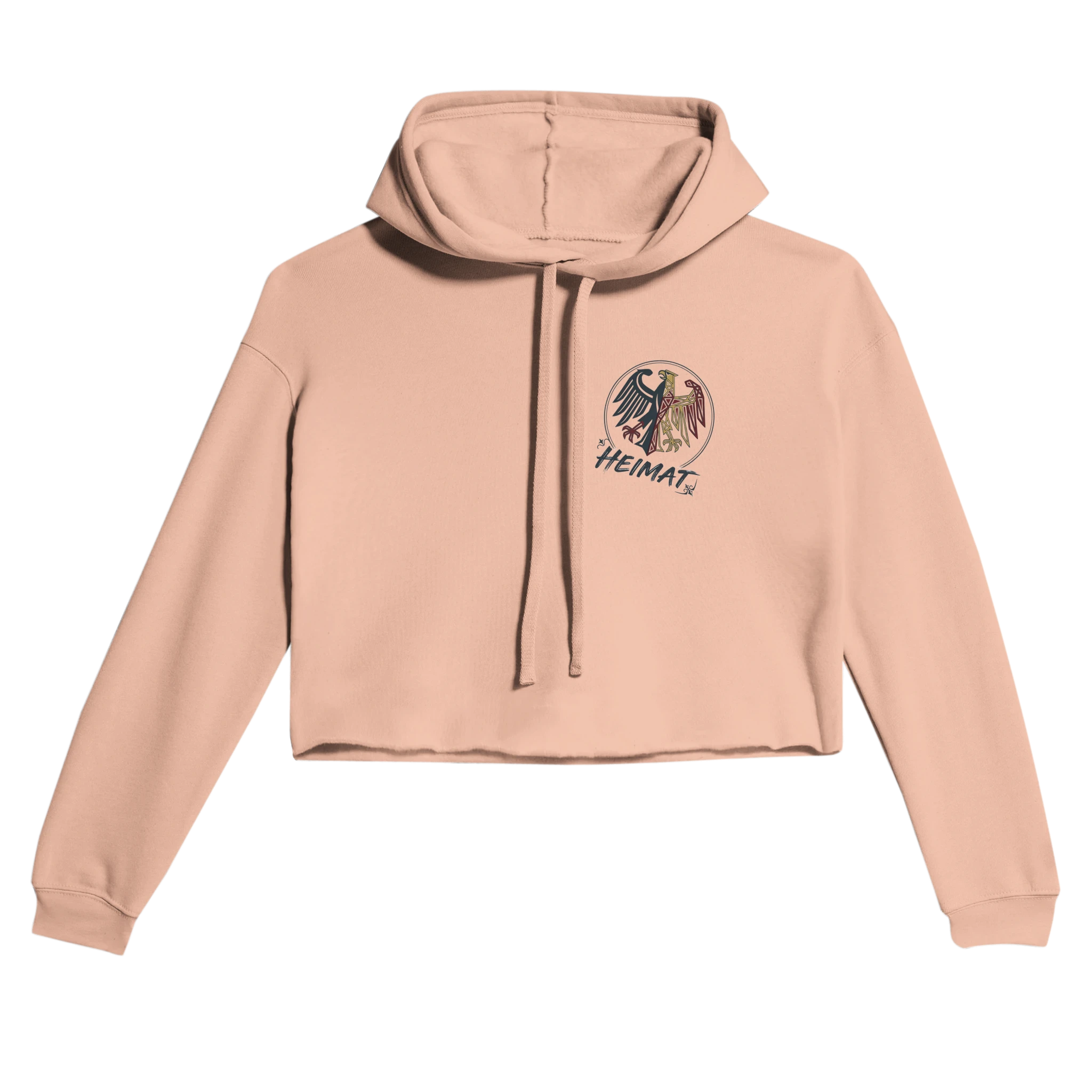 Damen-Hoodie in Pfirsich mit Motiv „Relax und Champagner“