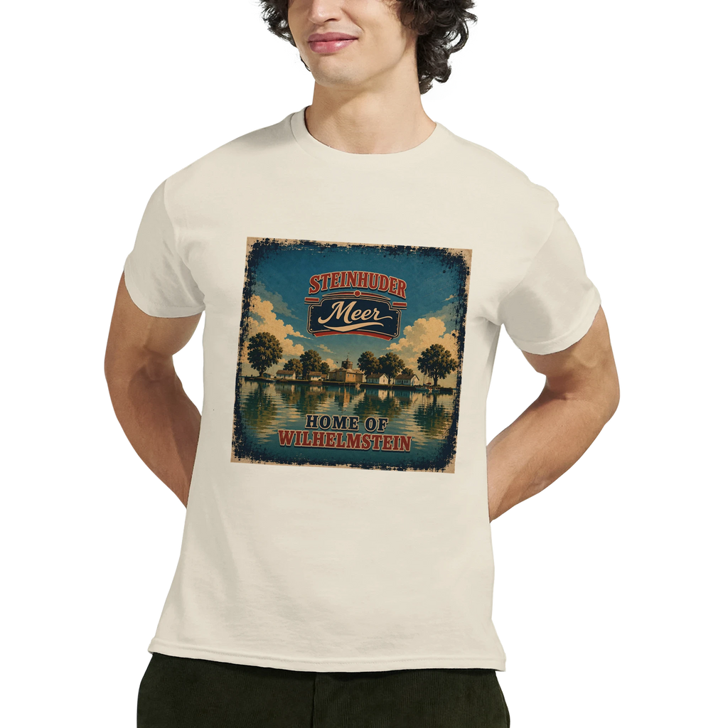 T-Shirt in Natur mit Motiv „Insel Wilhelmstein“