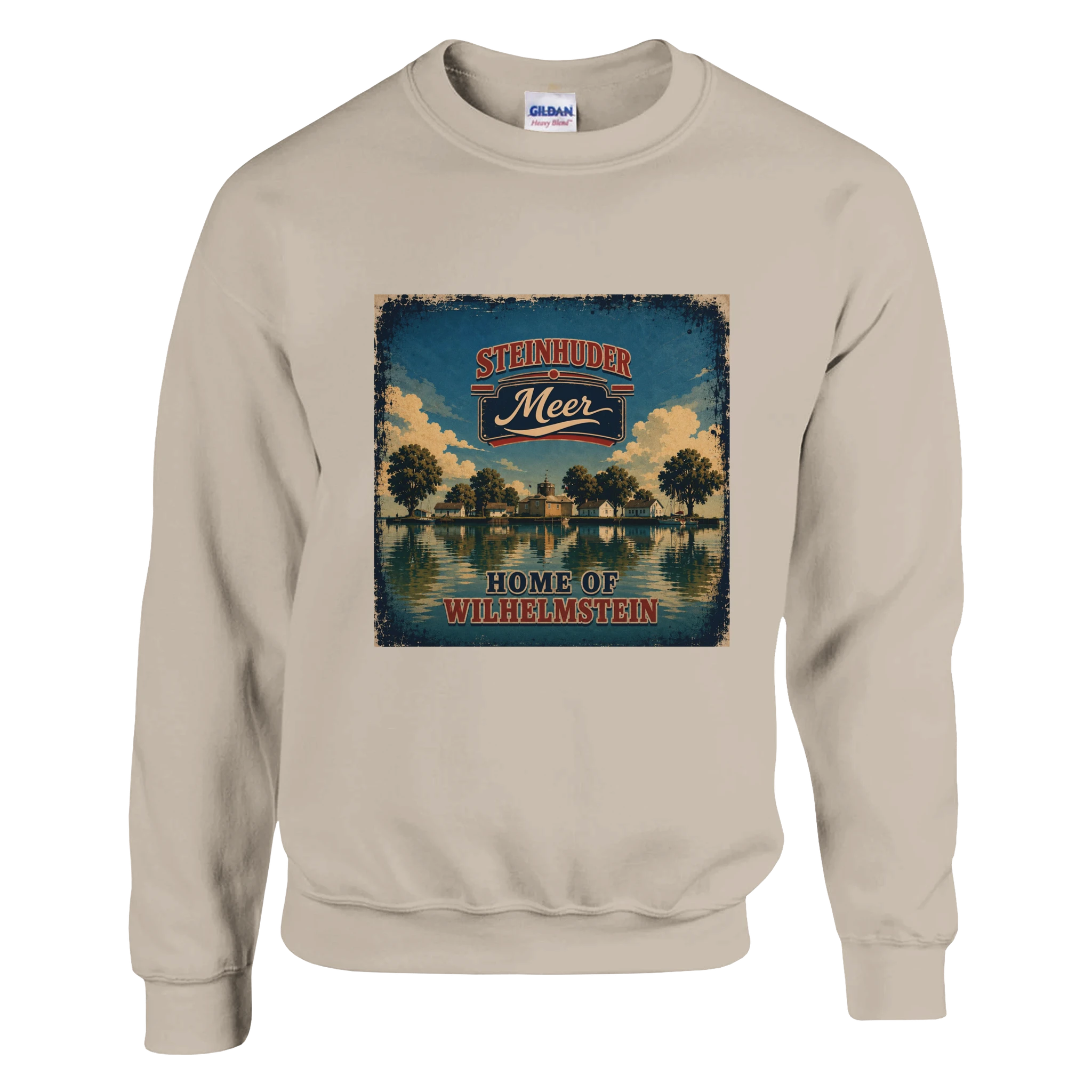 Pullover in Weiß mit Motiv „Insel Wilhelmstein“