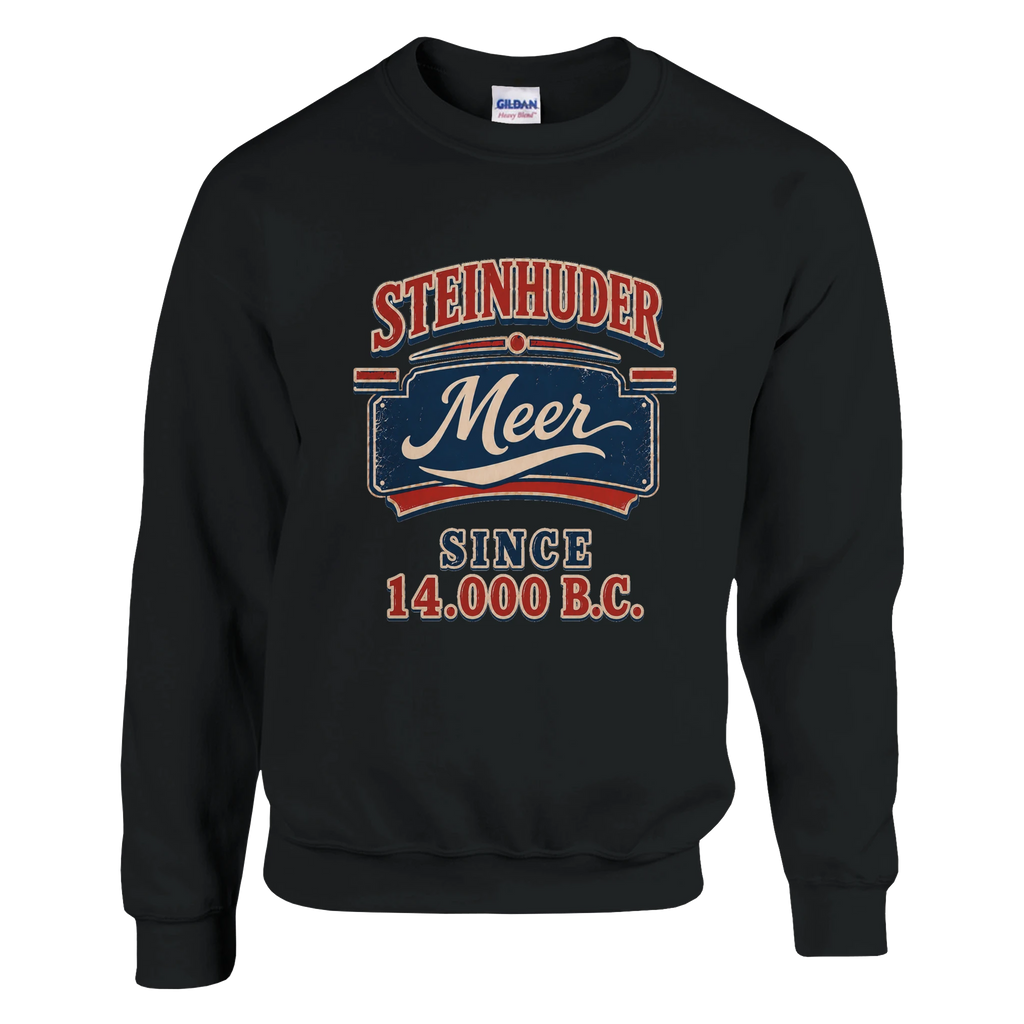Pullover in Aschgrau mit Motiv „Since 14.000 B.C.“