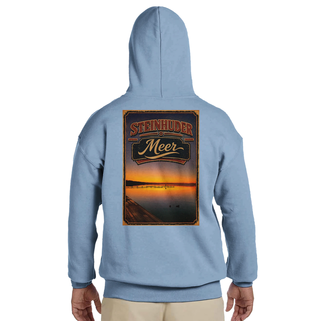 Hoodie in Aschgrau mit Motiv „Steg an der Planke“