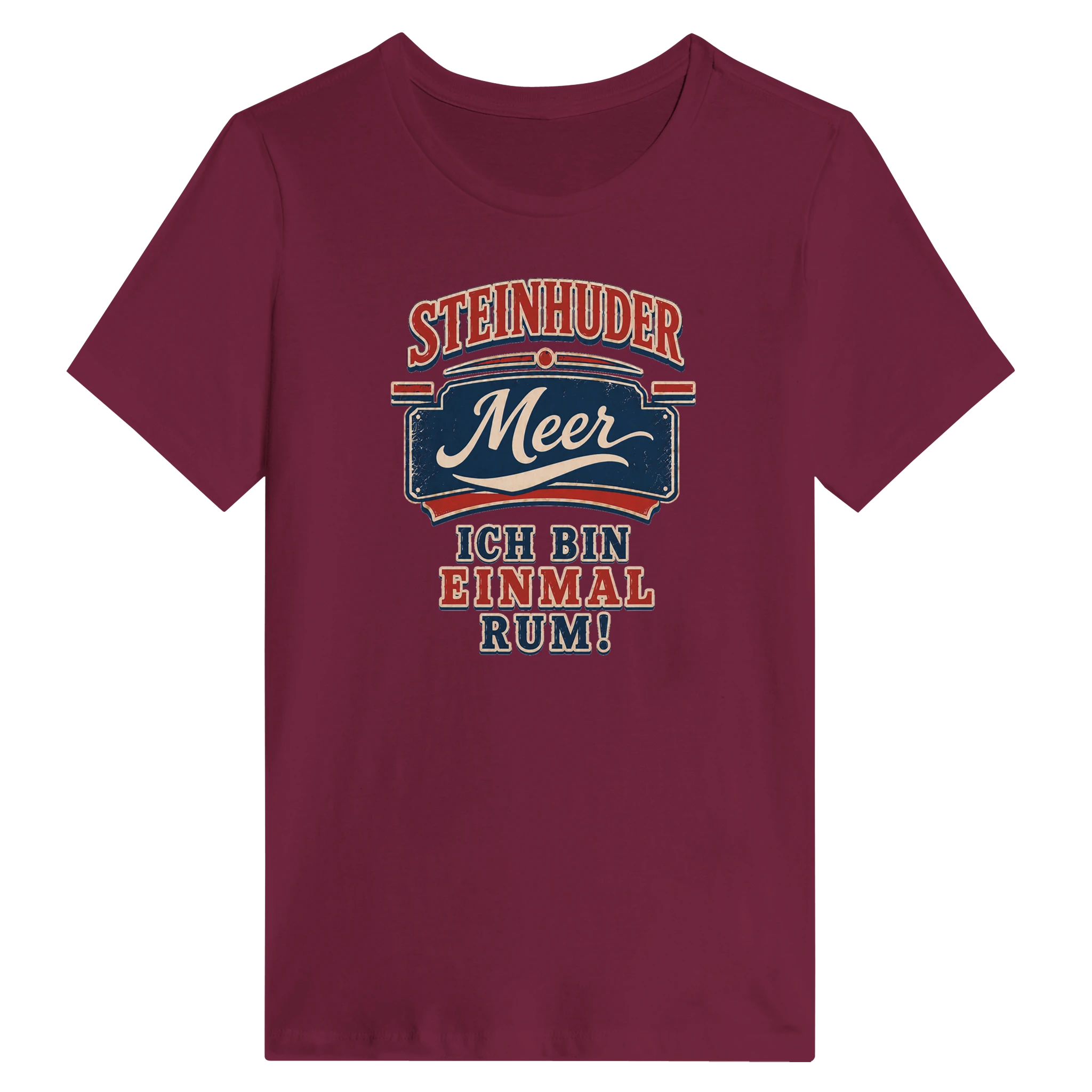 Damen-T-Shirt in Weiß mit Motiv „Ich bin einmal rum“