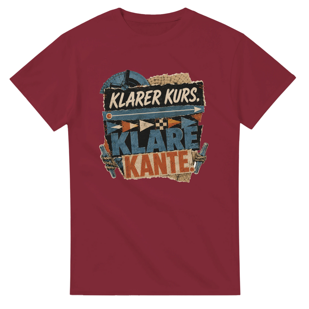 T-Shirt in Natur mit Motiv „Klarer Kurs. Klare Kante.“