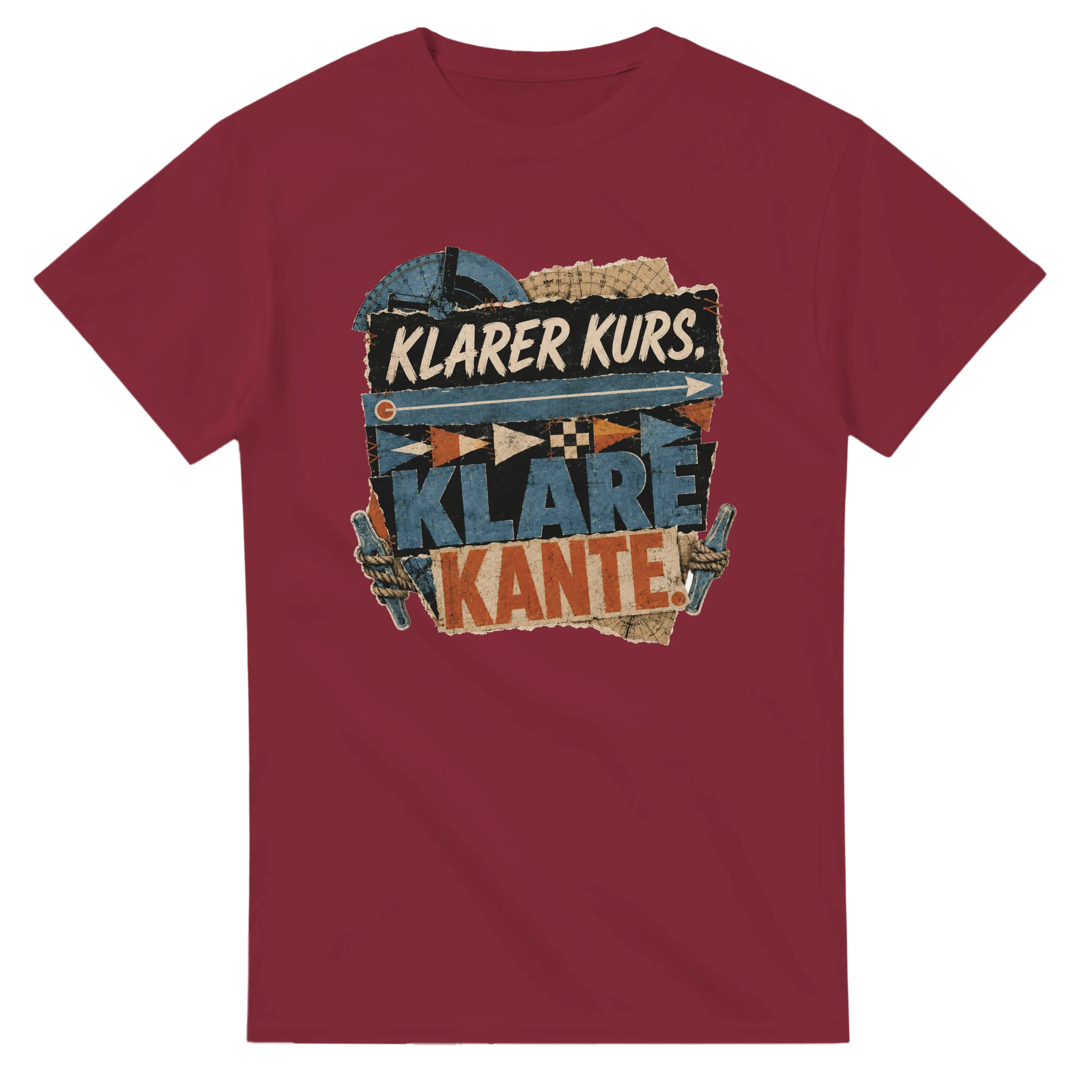 T-Shirt in Natur mit Motiv „Klarer Kurs. Klare Kante.“