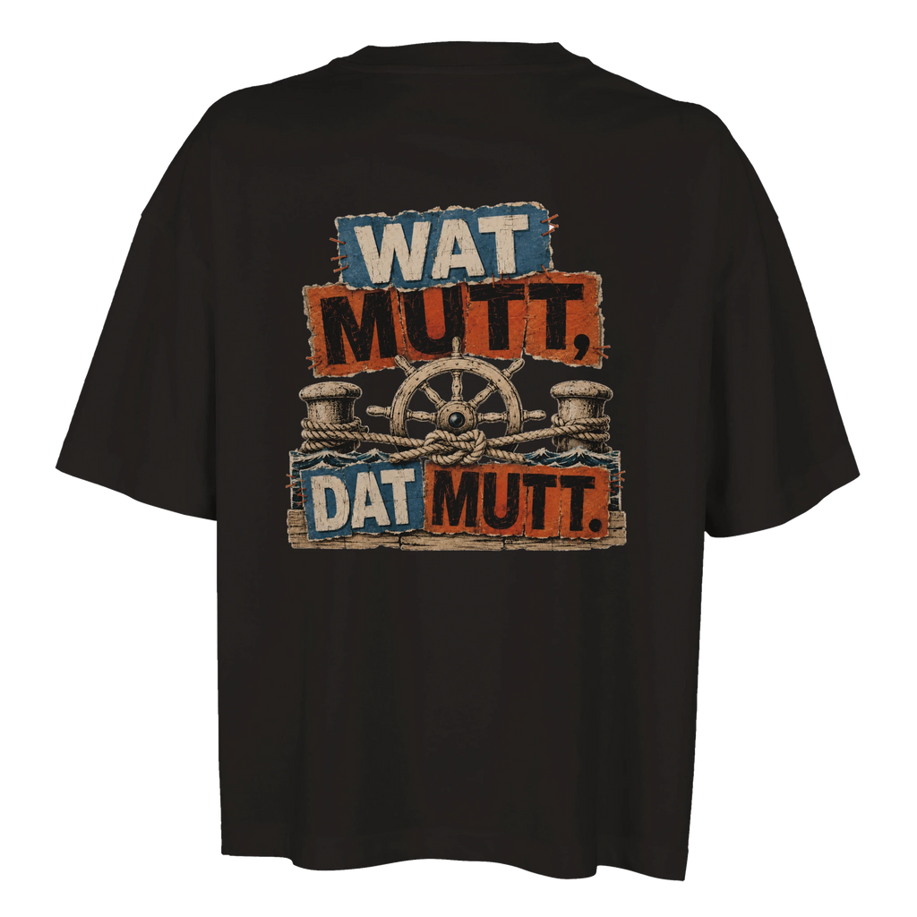 Damen-T-Shirt in Weiß mit Motiv „Wat Mutt, Dat Mutt.“
