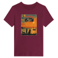 Damen-T-Shirt in Zitronengelb mit Motiv „Familie am Steinhuder Meer beim Sunset“