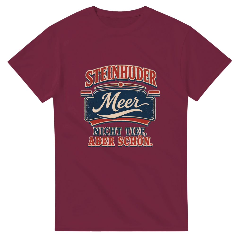 T-Shirt in Natur mit Motiv „Nicht tief, aber schön.“