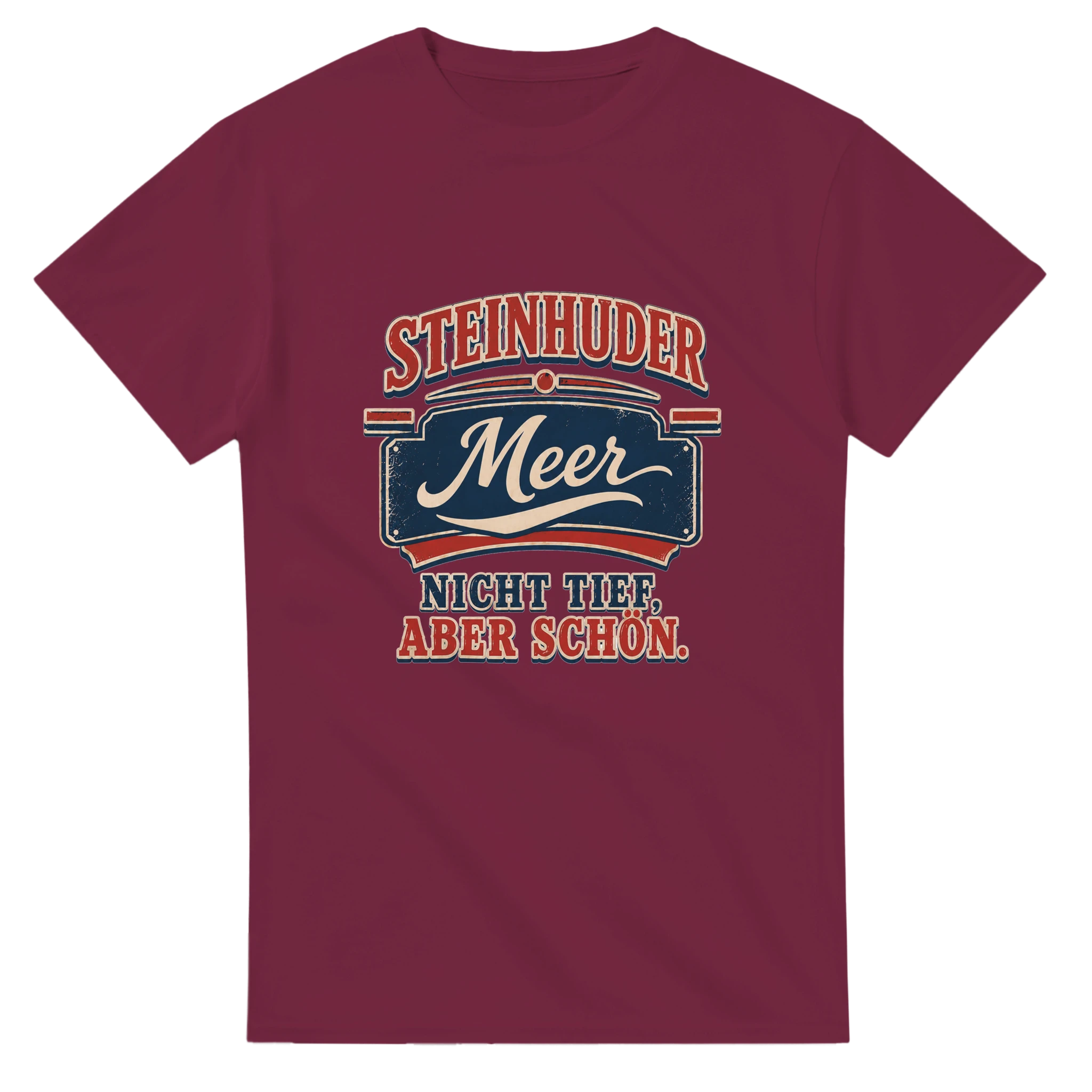 T-Shirt in Natur mit Motiv „Nicht tief, aber schön.“