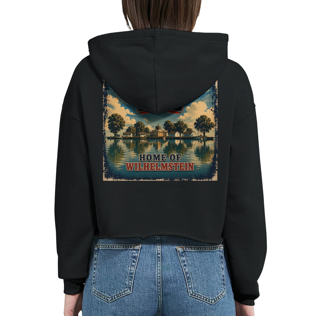 Damen-Hoodie in Weiß mit Motiv „Insel Wilhelmstein“