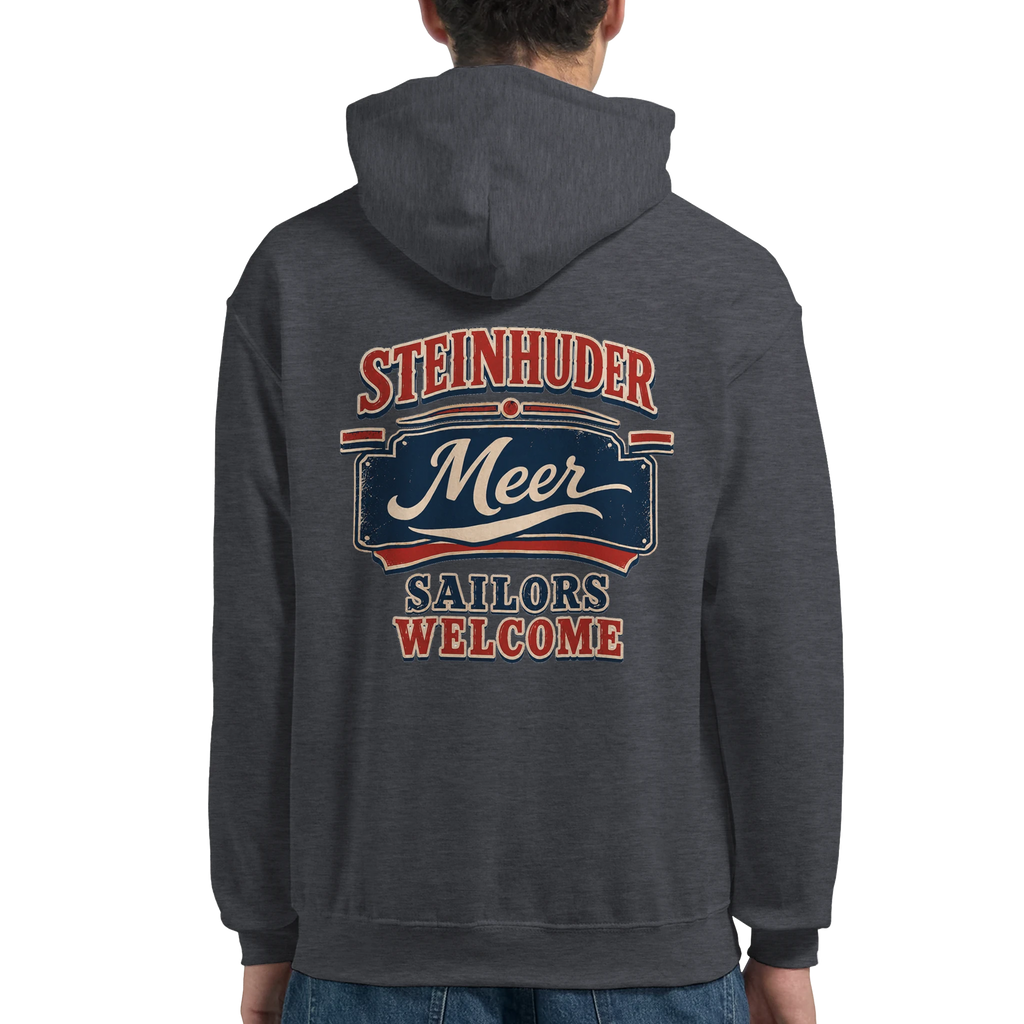 Hoodie in Weiß mit Motiv „Sailors Welcome“