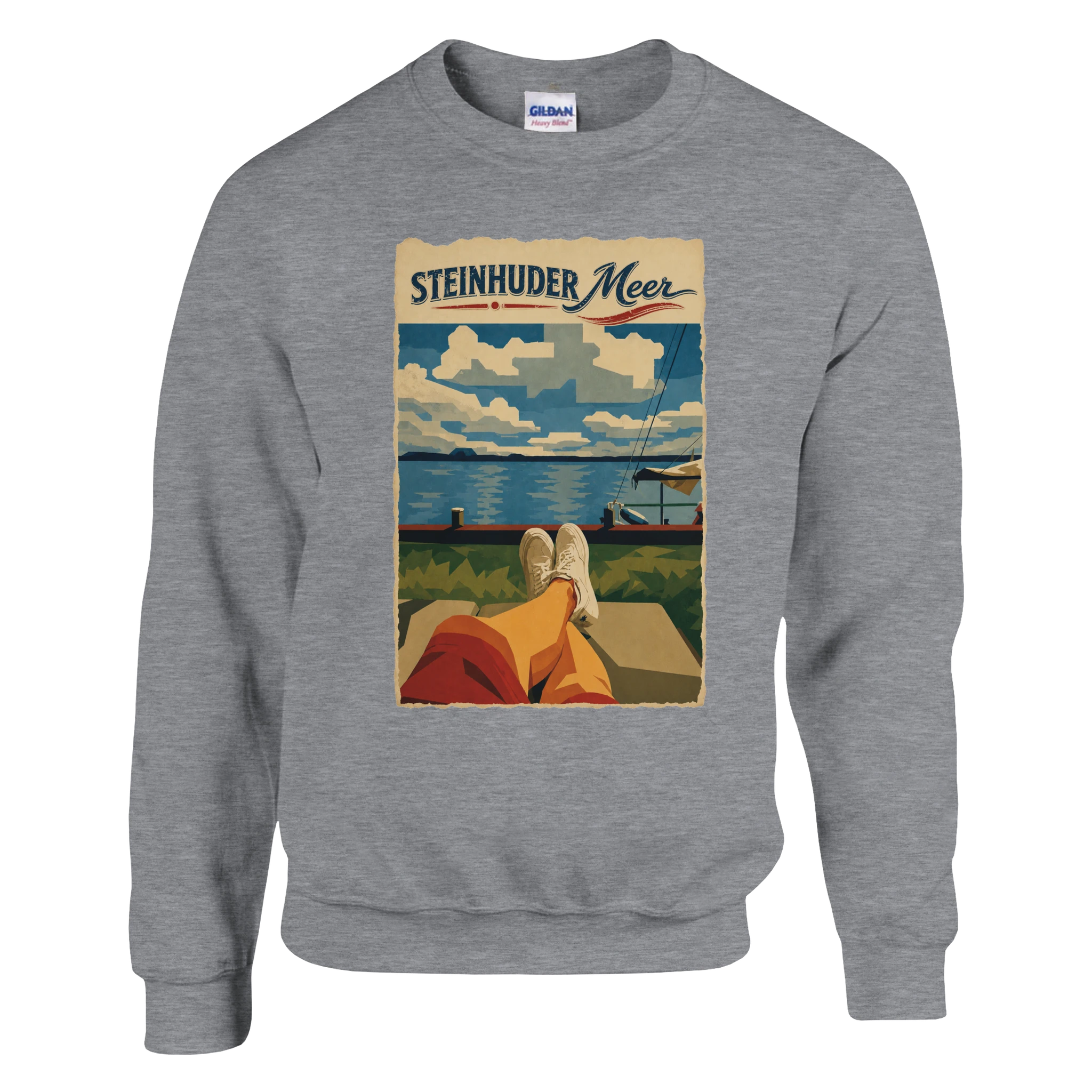 Pullover in Aschgrau mit Motiv „Chillout“