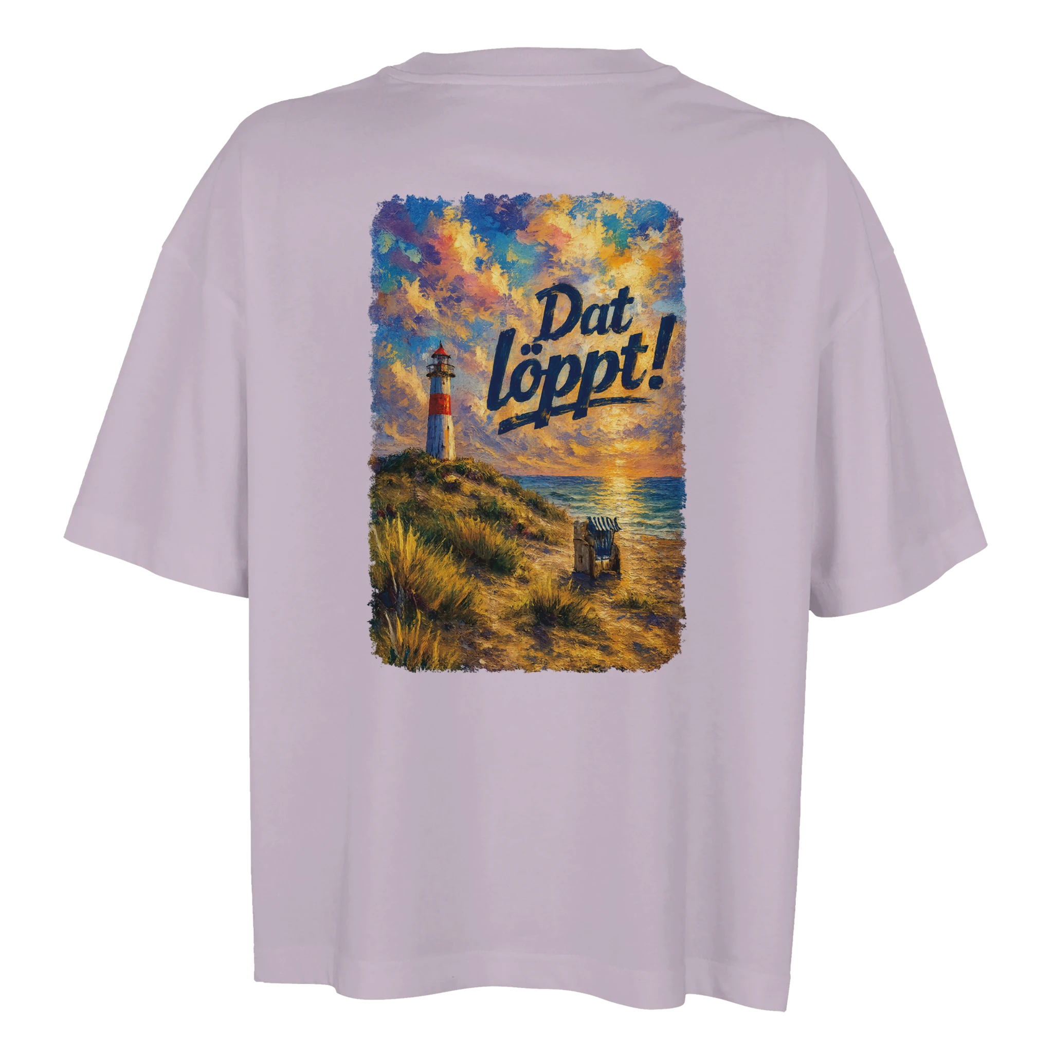 Übergroßes T-Shirt für Damen - Dat löppt! Typisch Norddeutsch in Weiß