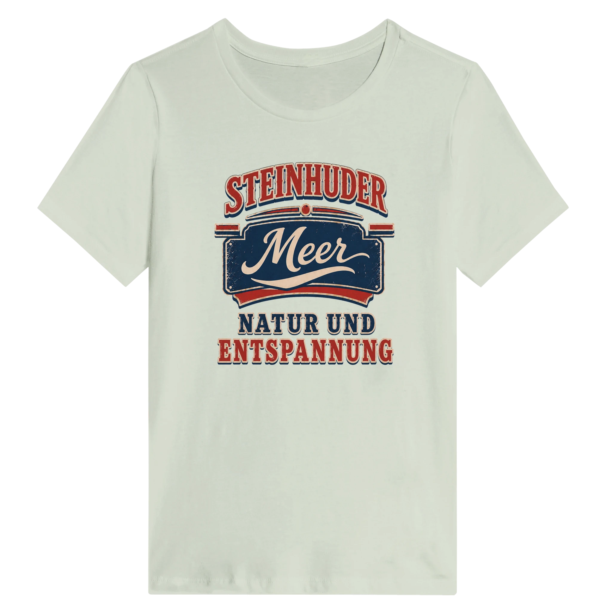 Damen-T-Shirt in Weiß mit Motiv „Natur und Entspannung am Steinhuder Meer“