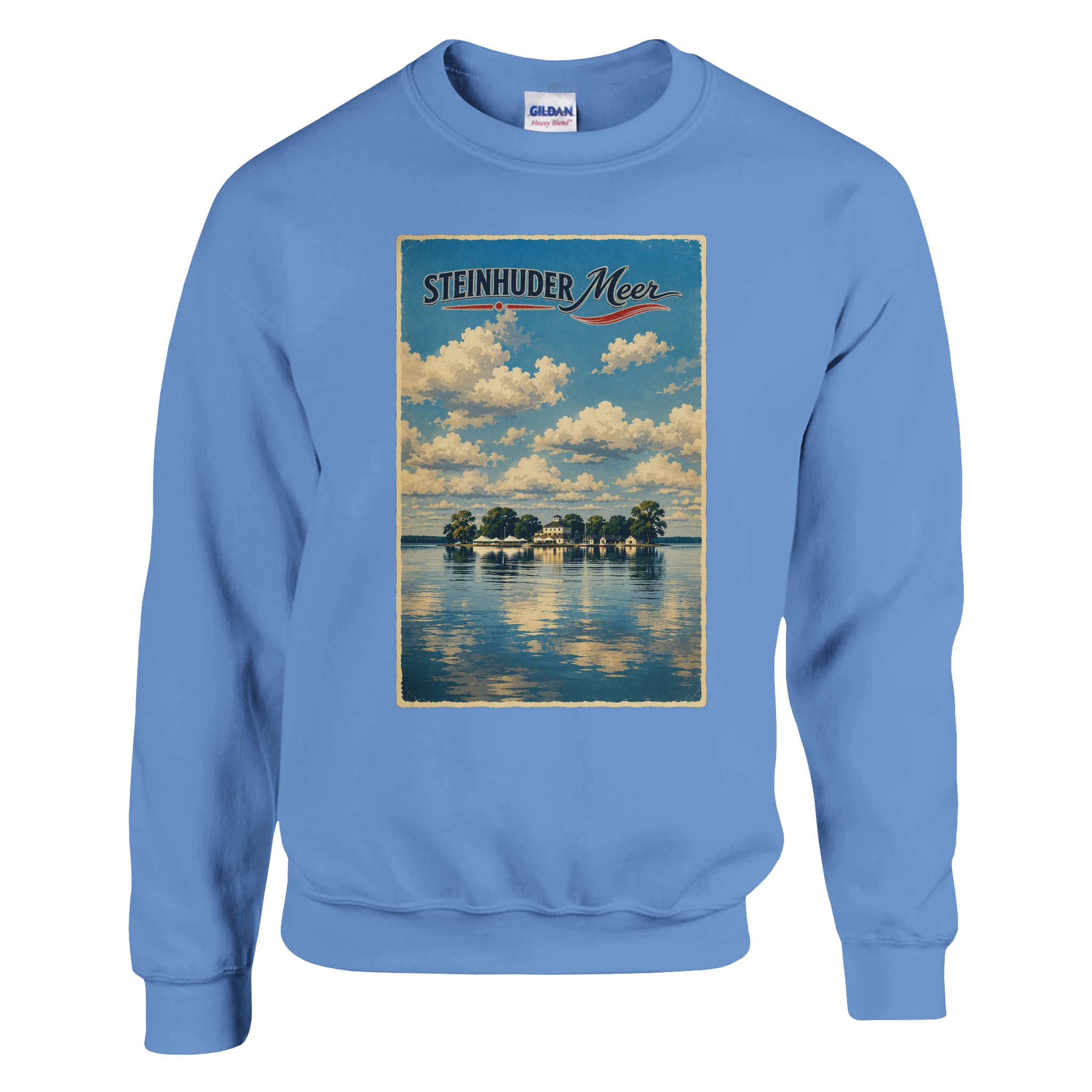 Pullover in Weiß mit Motiv „Wilhelmstein im Steinhuder Meer“