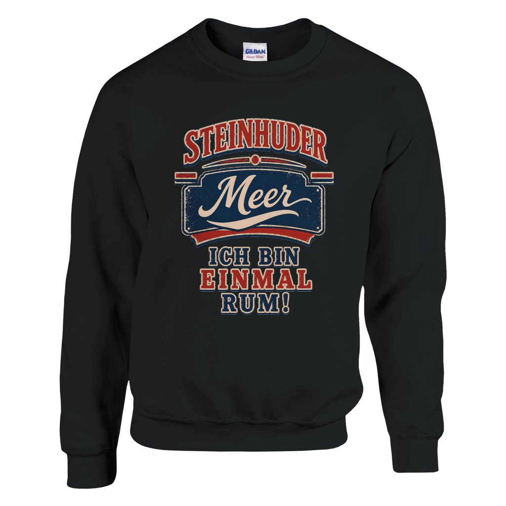 Pullover in Weiß mit Motiv „Ich bin einmal rum“