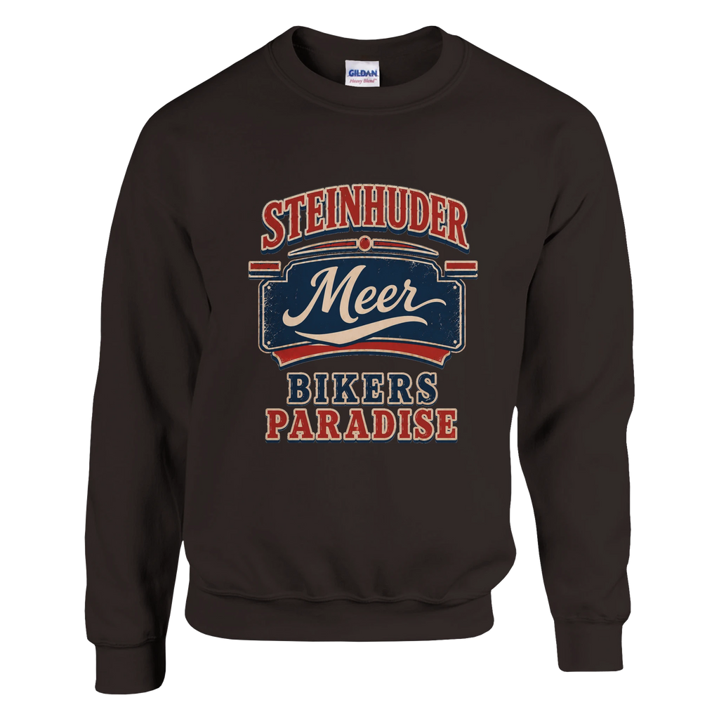 Pullover in Weiß mit Motiv „Bikers Paradise“