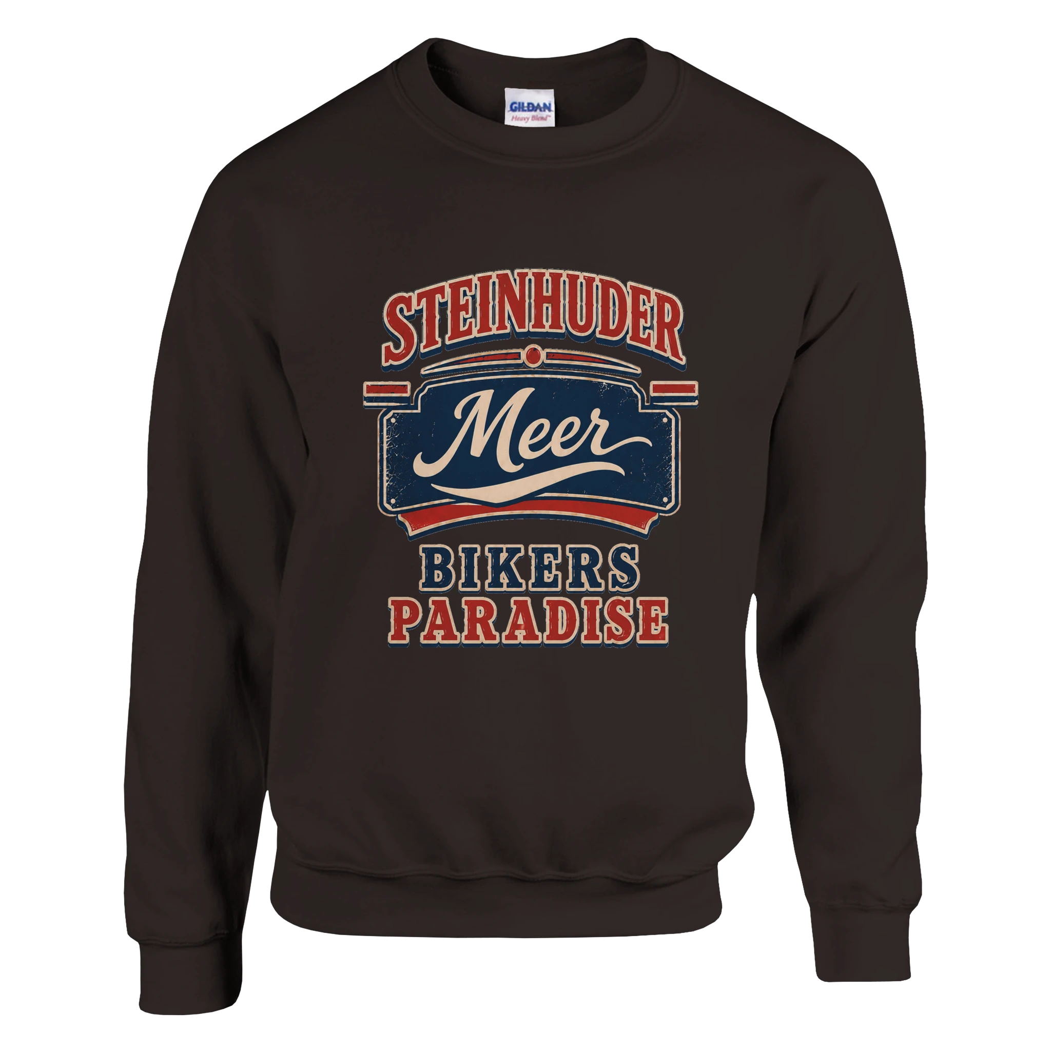 Pullover in Weiß mit Motiv „Bikers Paradise“
