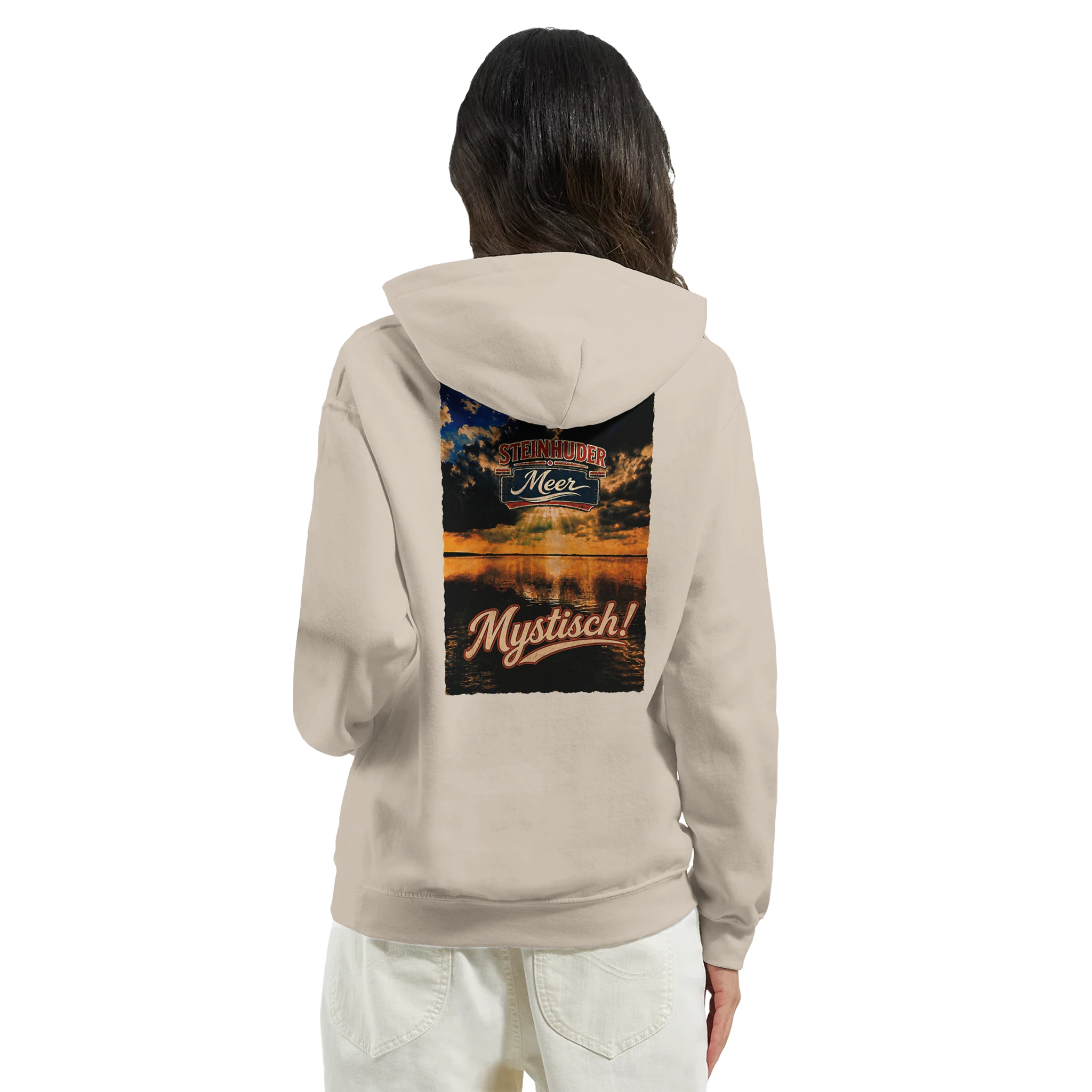 Hoodie in Sand mit Motiv „Mystisch“