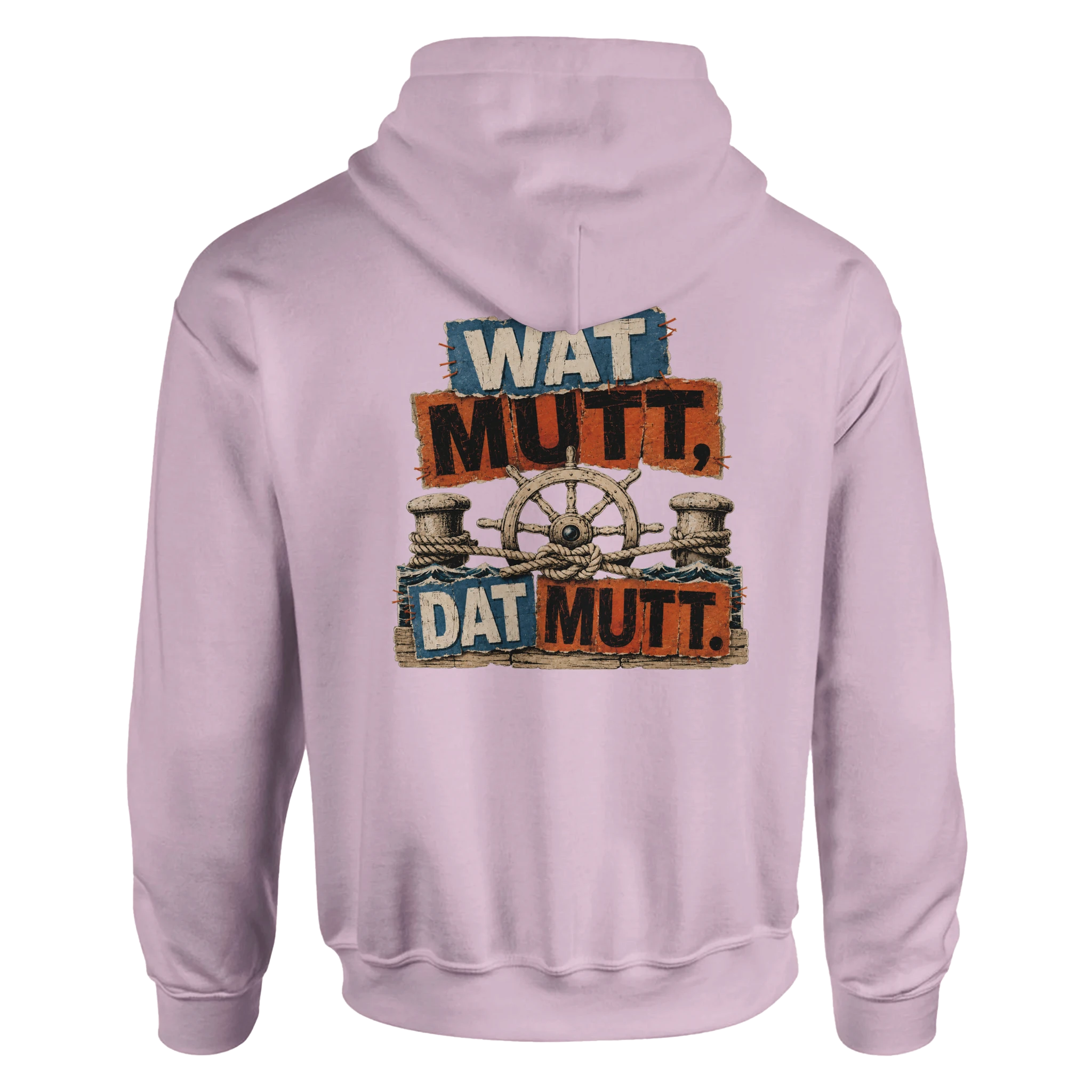 Hoodie in Weiß mit Motiv „Wat Mutt, Dat Mutt.“