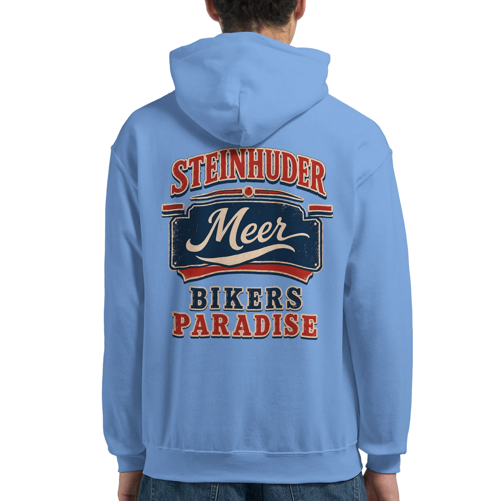 Hoodie in Weiß mit Motiv „Bikers Paradise“