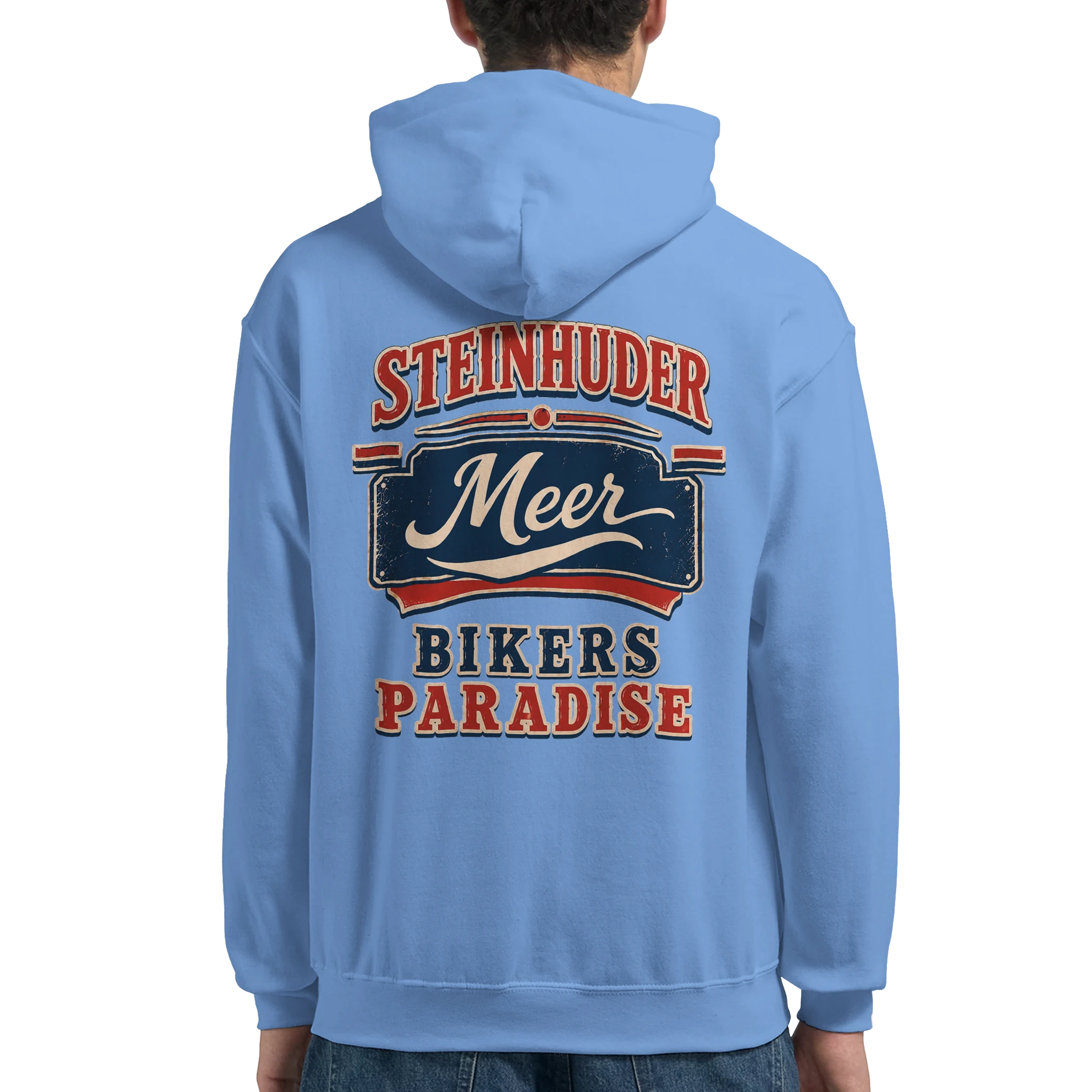 Hoodie in Weiß mit Motiv „Bikers Paradise“