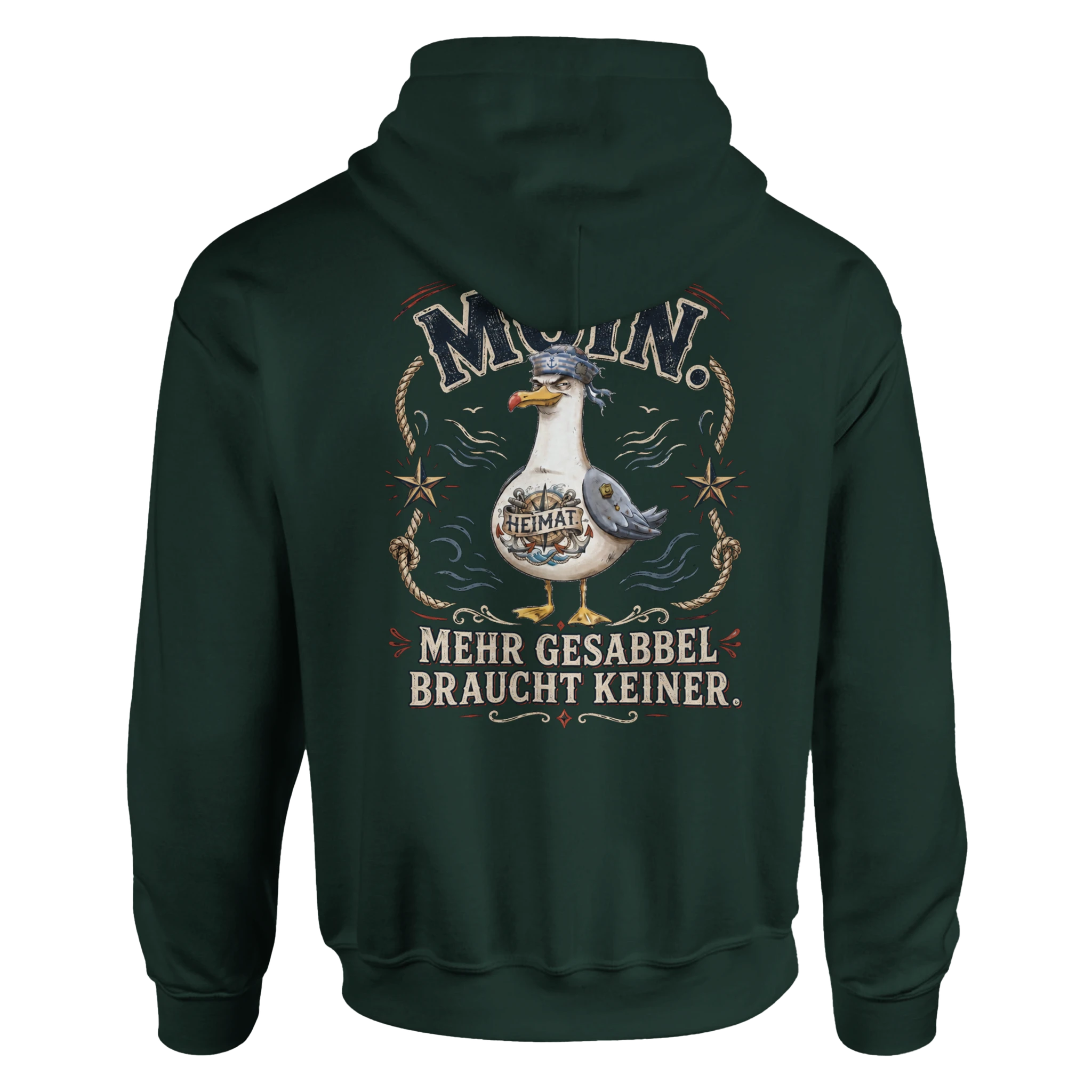 Hoodie in Hellrosa mit Motiv „Mehr Gesabbel braucht keiner“