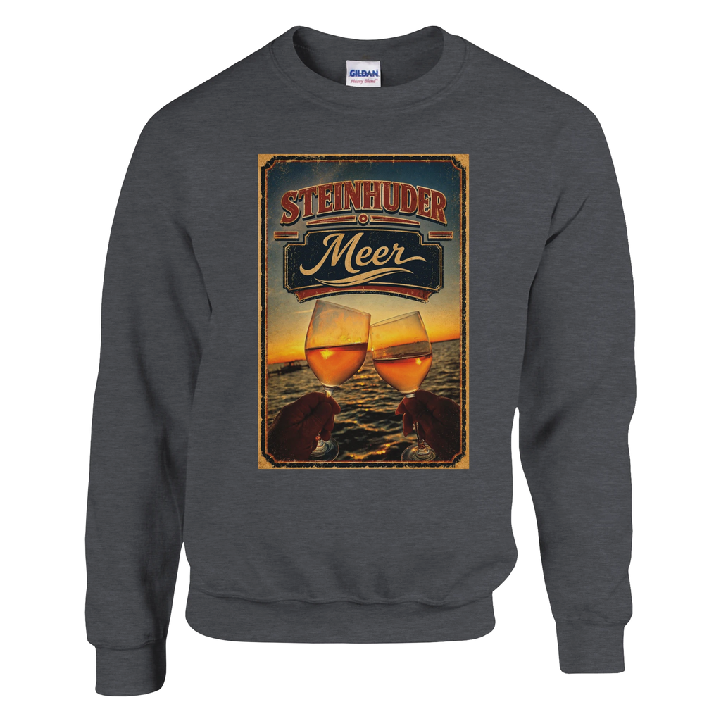 Pullover in Weiß mit Motiv „Stößchen bei Sunset“
