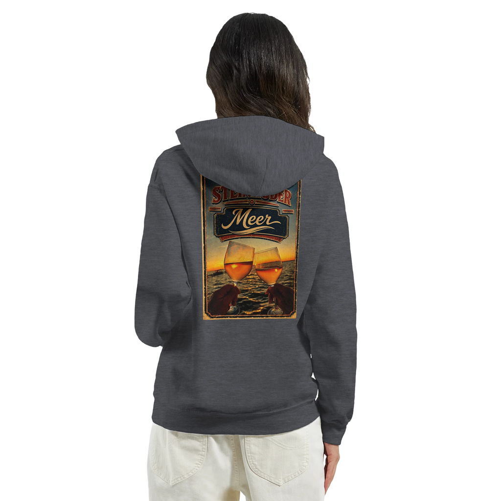 Hoodie in Sand mit Motiv „Stößchen bei Sunset“