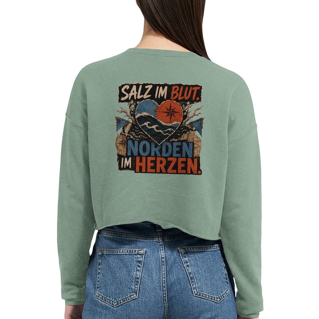 Damen-Pullover in Mauve mit Motiv „Salz im Blut. Norden im Herzen.“