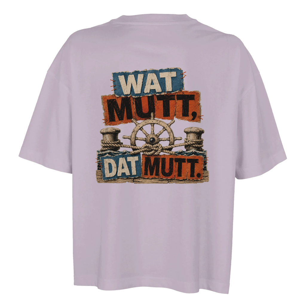 Damen-T-Shirt in Weiß mit Motiv „Wat Mutt, Dat Mutt.“