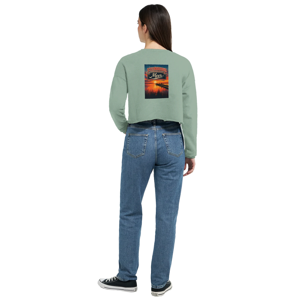 Damen-Pullover in Mauve mit Motiv „Sunset Ratskeller Steg am Steinhuder Meer“