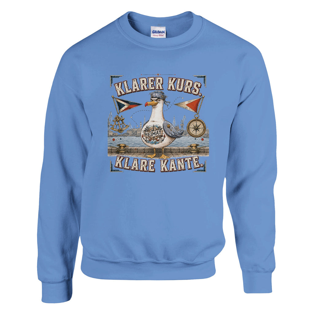 Pullover in Weiß mit Motiv „Klarer Kurs. Klare Kante. Möwe“