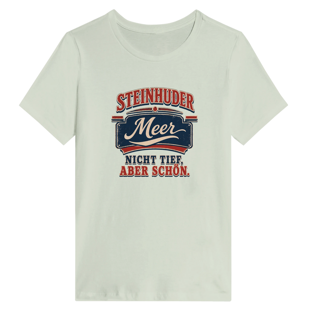 Damen-T-Shirt in Weiß mit Motiv „Nicht tief, aber schön.“