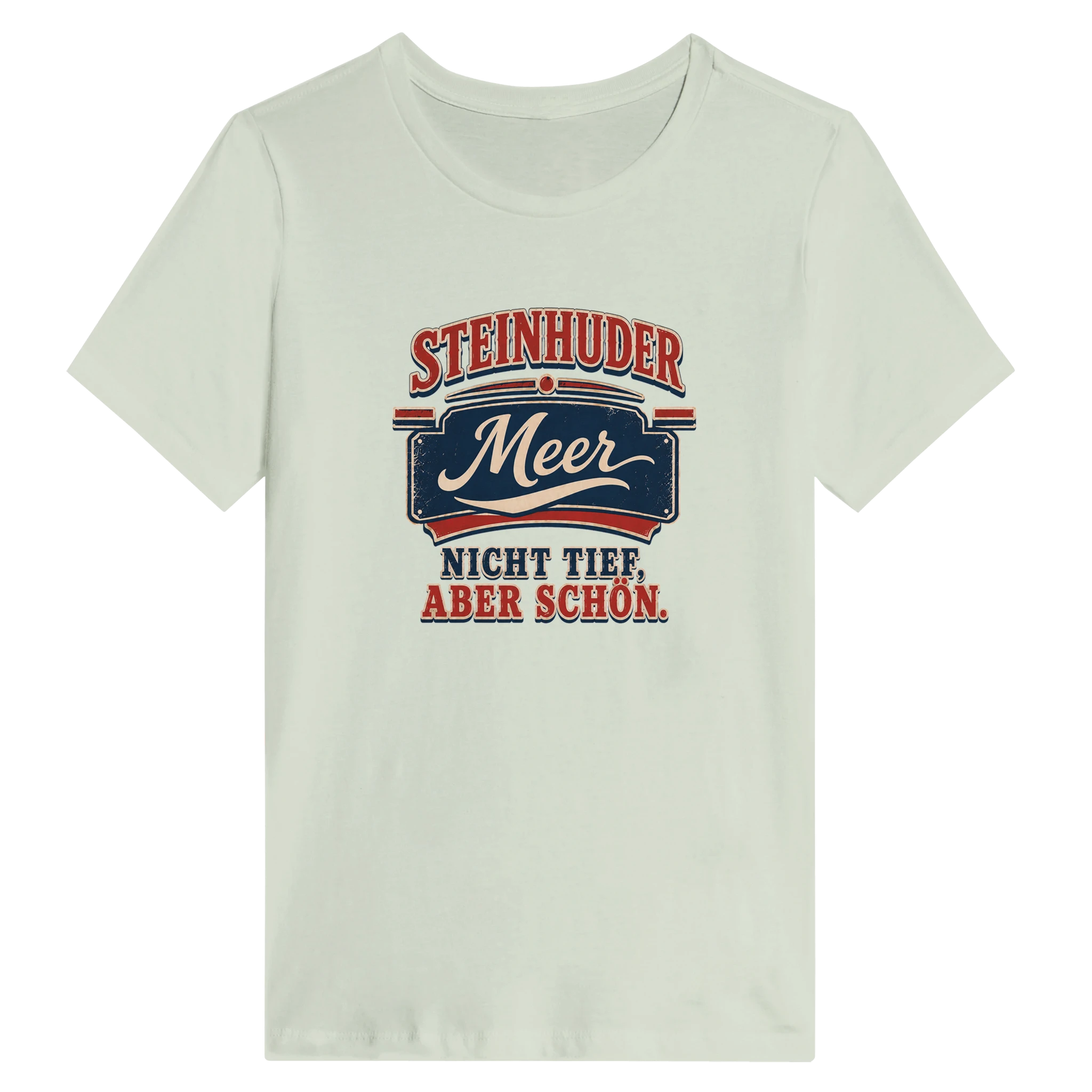 Damen-T-Shirt in Weiß mit Motiv „Nicht tief, aber schön.“