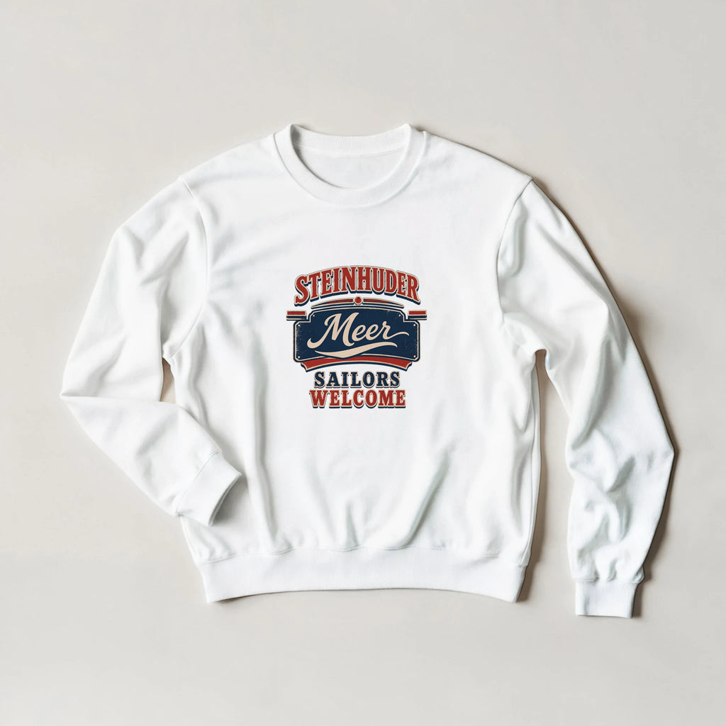 Pullover in Aschgrau mit Motiv „Sailors Welcome“