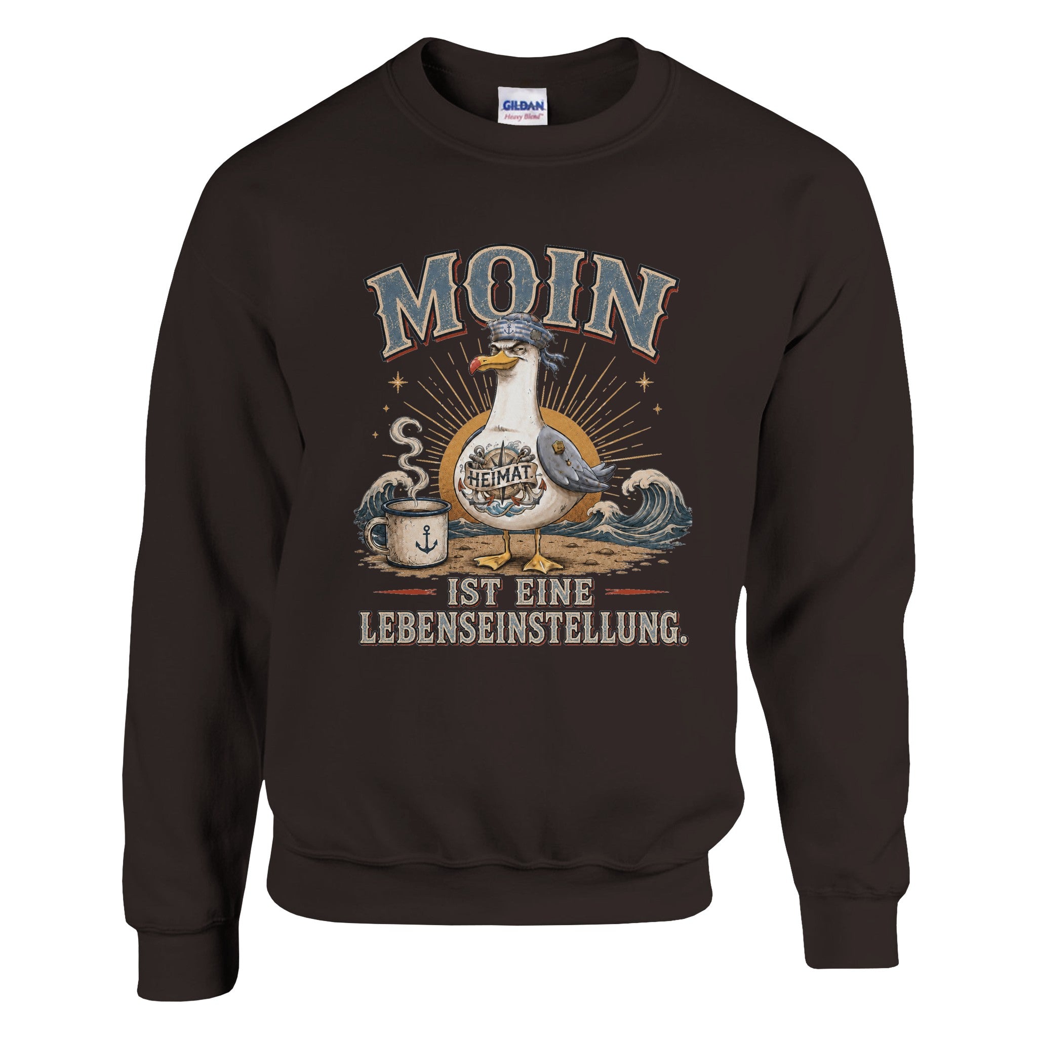 Pullover in Weiß mit Motiv „Mehr Gesabbel braucht keiner“