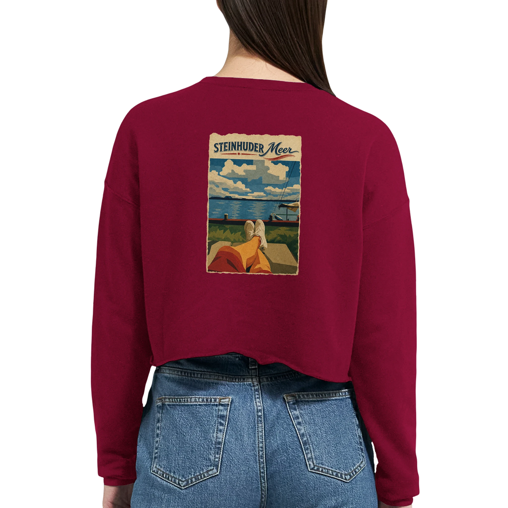 Damen-Pullover in Staubblau mit Motiv „Chillout“