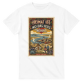 T-Shirt in Weiß mit Motiv „Heimat ist, wo das Herz wohnt“