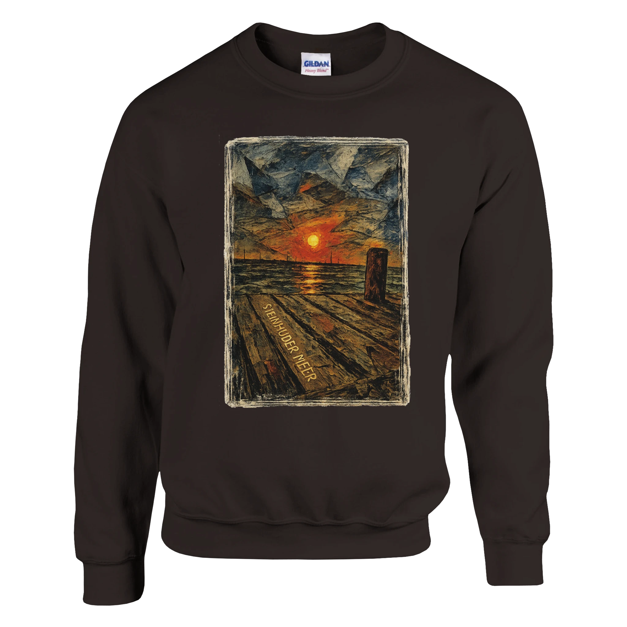 Pullover in Weiß mit Motiv „Steinhuder Meer Kunst“