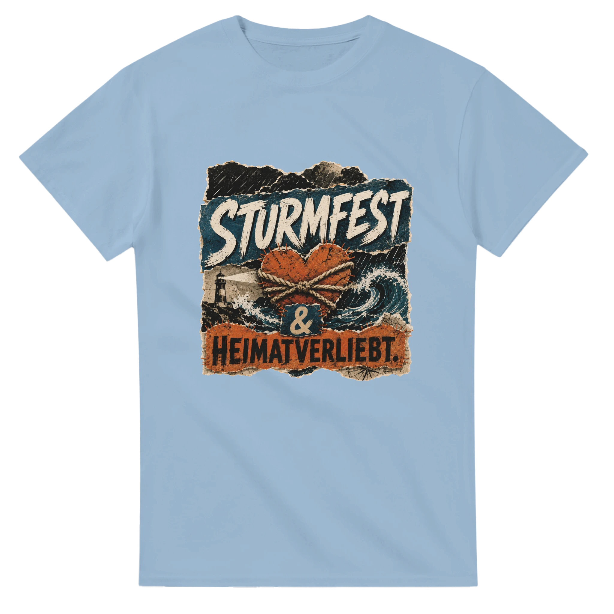 T-Shirt in Weiß mit Motiv „Sturmfest & Heimatverliebt.“