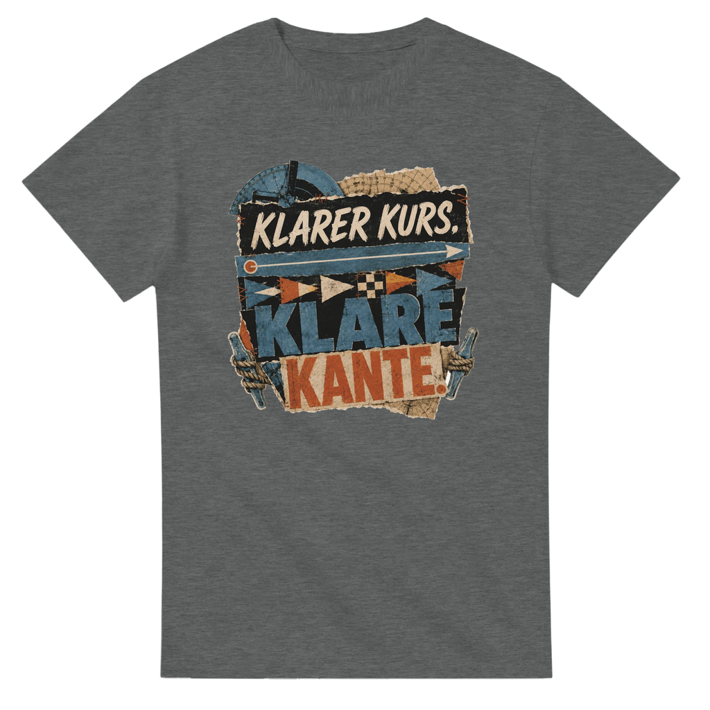 T-Shirt in Natur mit Motiv „Klarer Kurs. Klare Kante.“