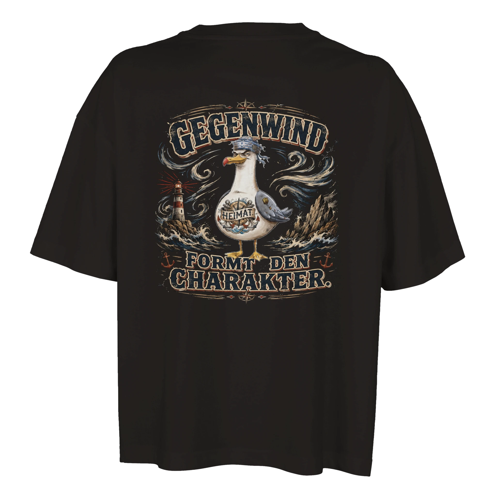 Damen-T-Shirt in Hellgelb mit Motiv „Gegenwind formt den Charakter“