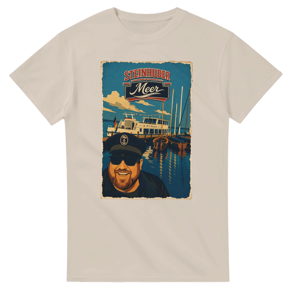 T-Shirt in Weiß mit Motiv „Kapitän an Bord“