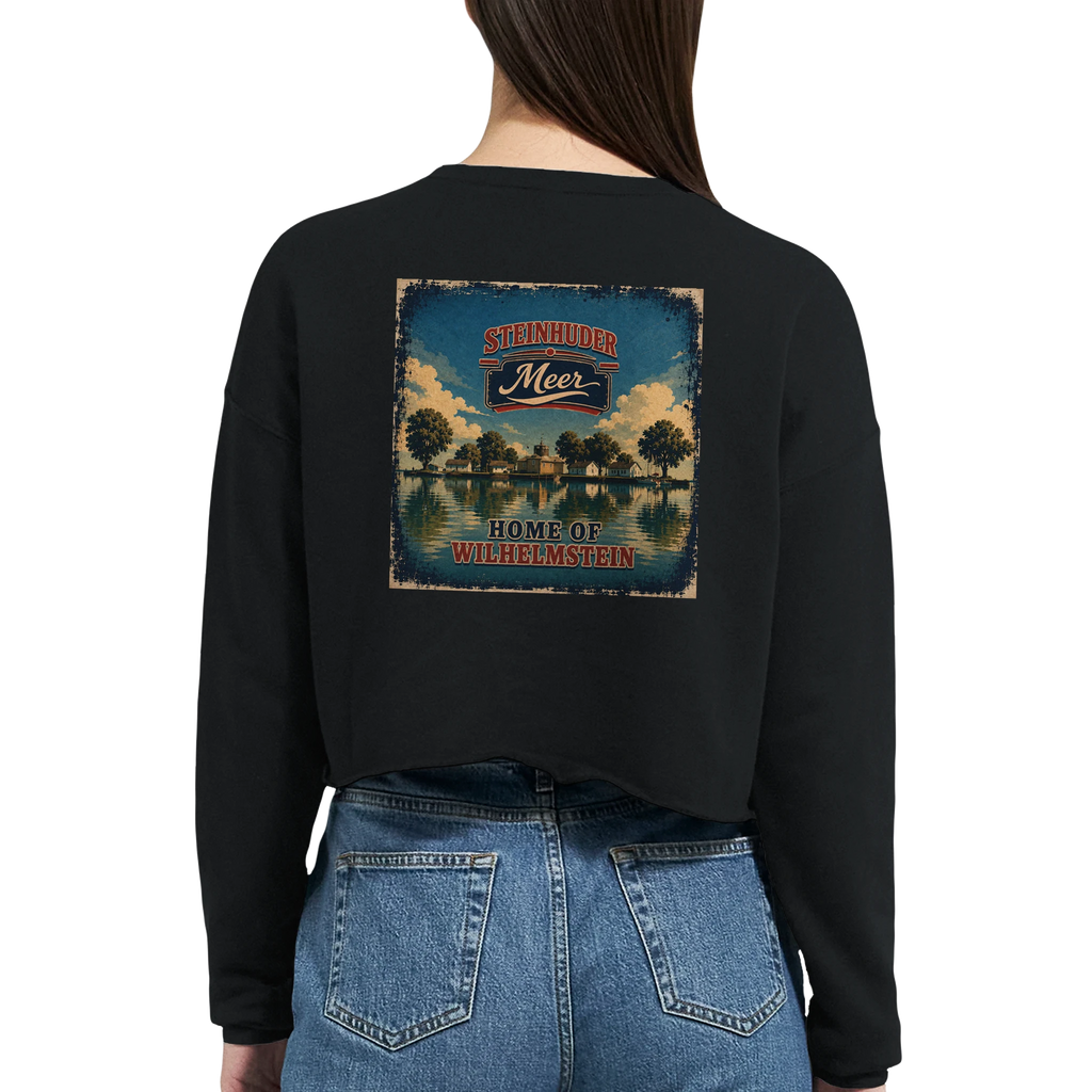 Damen-Pullover in Staubblau mit Motiv „Insel Wilhelmstein“