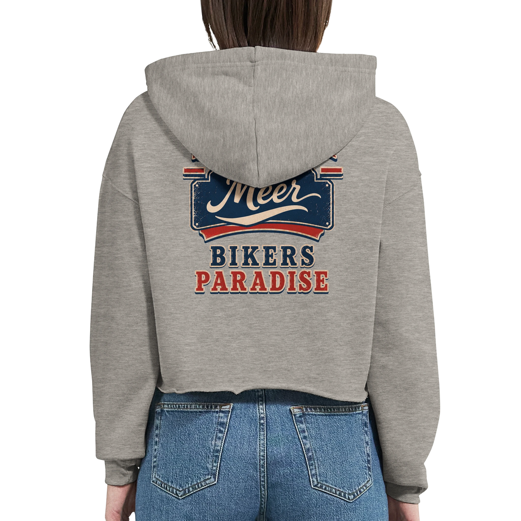 Damen-Hoodie in Pfirsich mit Motiv „Bikers Paradise“