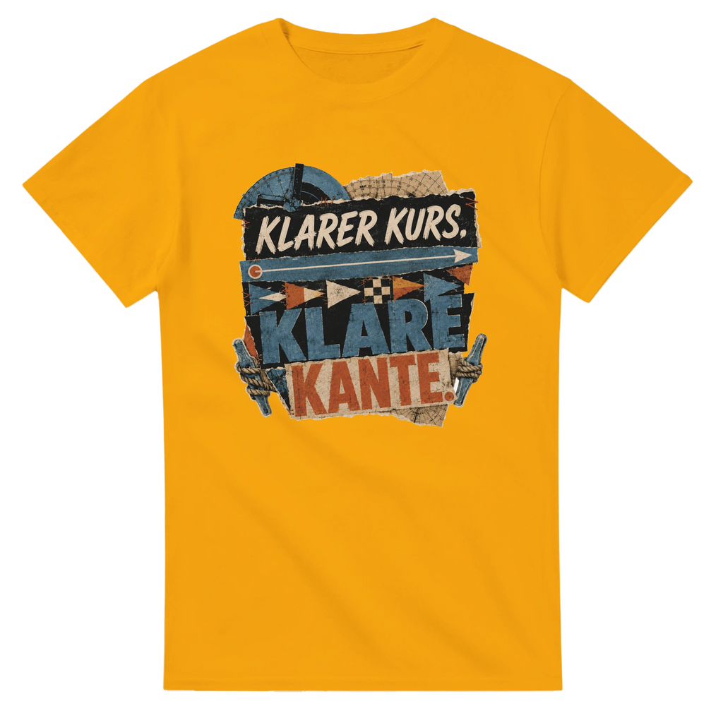 T-Shirt in Weiß mit Motiv „Klarer Kurs. Klare Kante.“