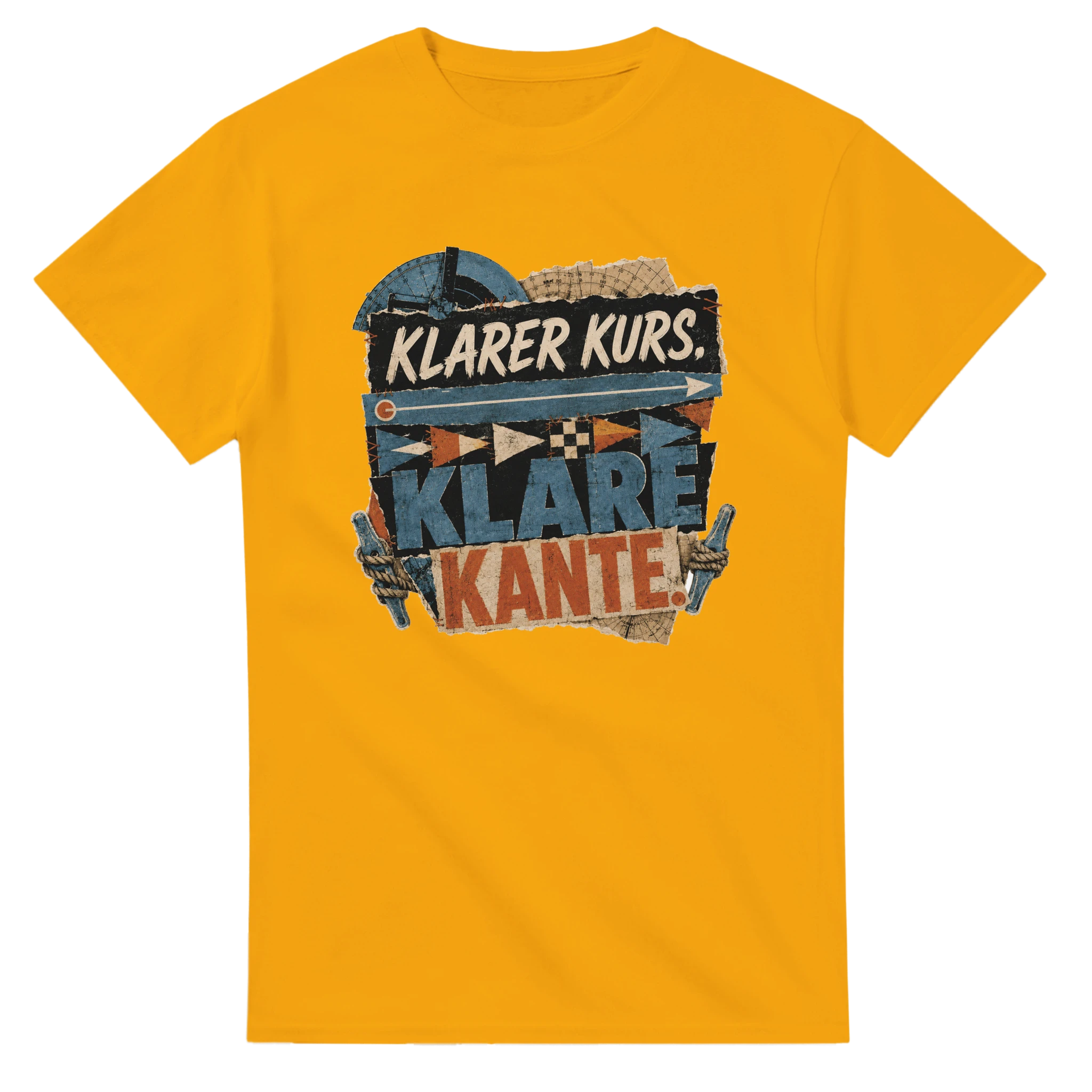 T-Shirt in Weiß mit Motiv „Klarer Kurs. Klare Kante.“