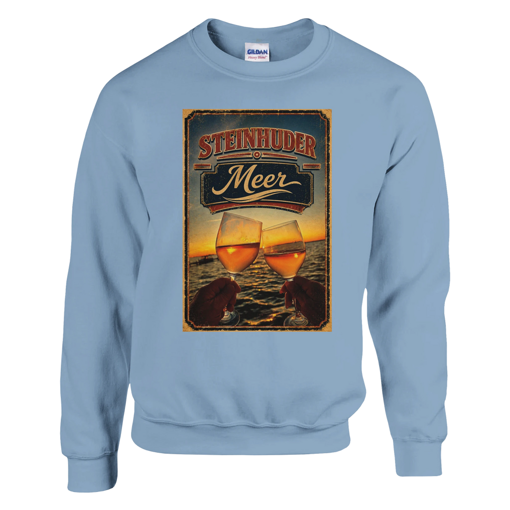 Pullover in Weiß mit Motiv „Stößchen bei Sunset“