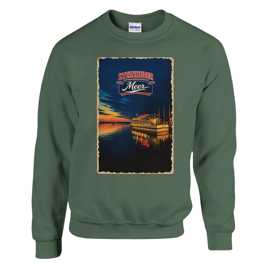 Pullover in Weiß mit Motiv „MS Steinhude Abendstimmung“